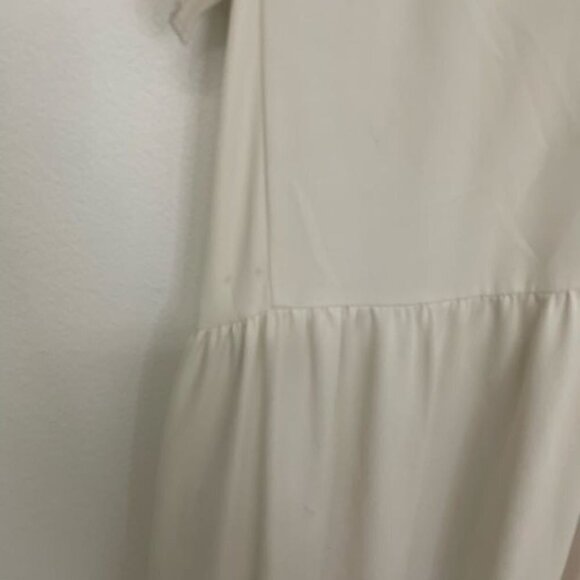 Amanda Uprichard Tiered Sheridan Midi Dress Ruffle Cap Sleeve Size S Cream - Picture 3 of 6